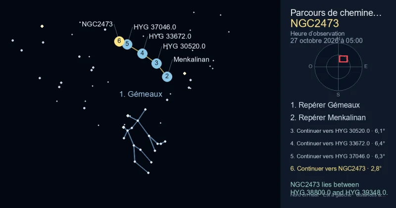 Comment trouver NGC2473 avec Gémeaux