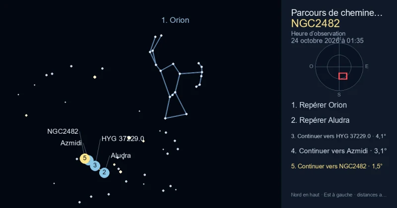 Comment trouver NGC2482 avec Orion