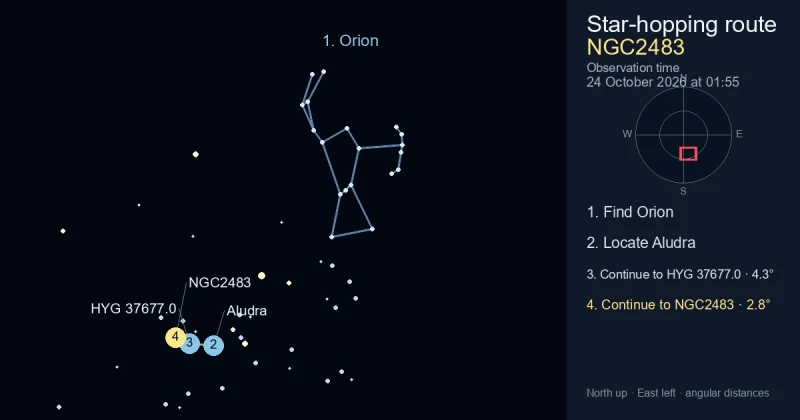 How to find NGC2483 using Orion