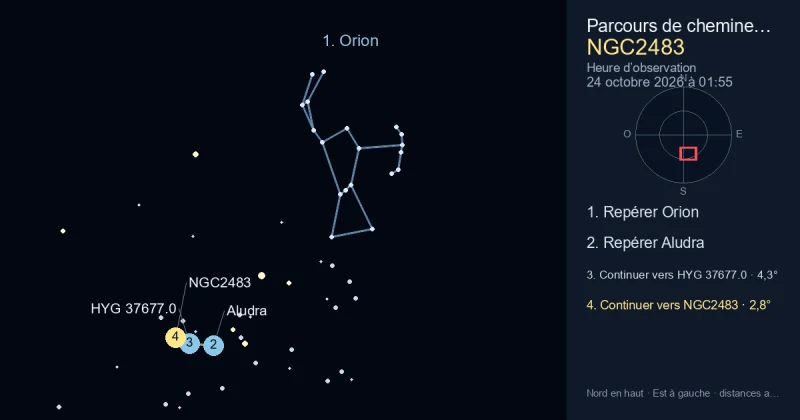Comment trouver NGC2483 avec Orion