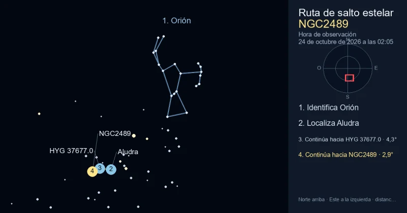 Cómo encontrar NGC2489 usando Orión