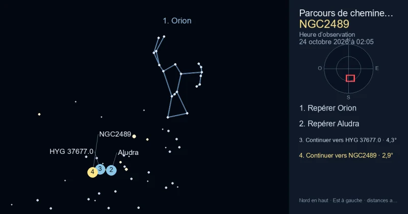Comment trouver NGC2489 avec Orion
