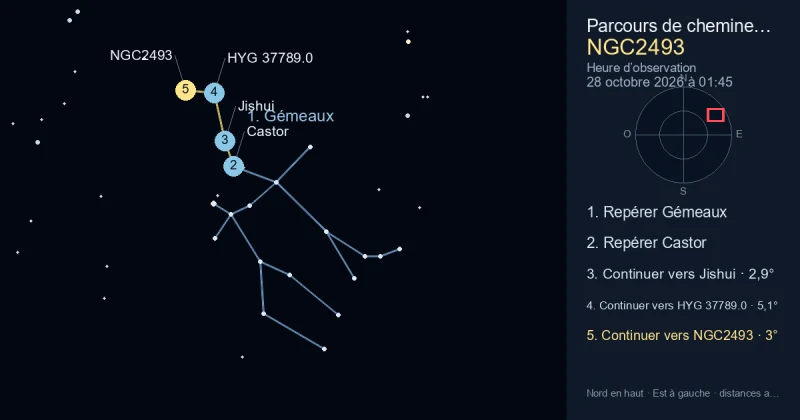Comment trouver NGC2493 avec Gémeaux