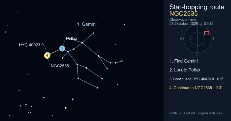 How to find NGC2535 using Gemini