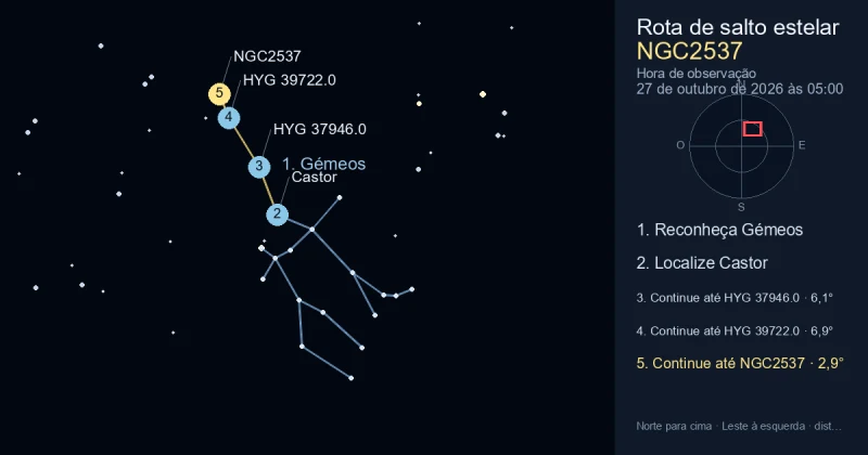 Como encontrar NGC2537 usando Gémeos