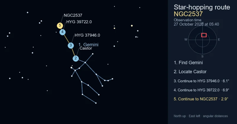 How to find NGC2537 using Gemini