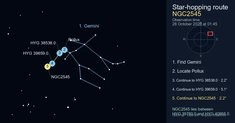 How to find NGC2545 using Gemini