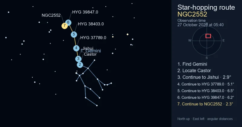 How to find NGC2552 using Gemini