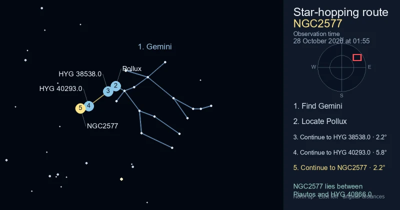 How to find NGC2577 using Gemini