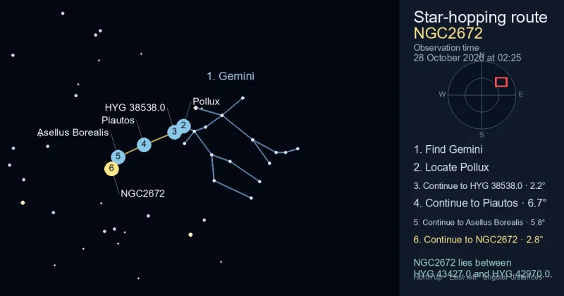 How to find NGC2672 using Gemini