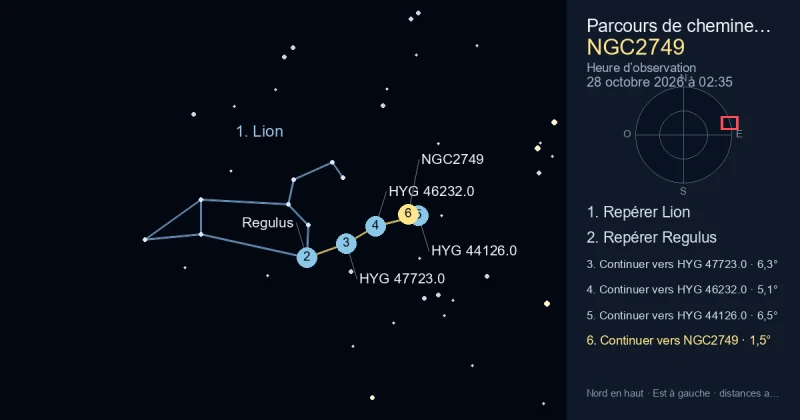 Comment trouver NGC2749 avec Lion