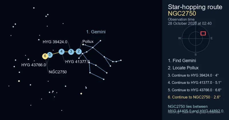 How to find NGC2750 using Gemini