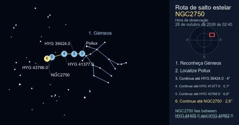 Como encontrar NGC2750 usando Gémeos