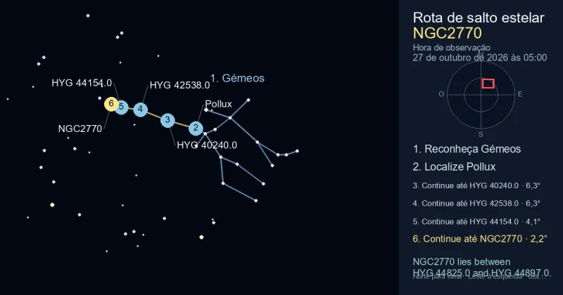 Como encontrar NGC2770 usando Gémeos