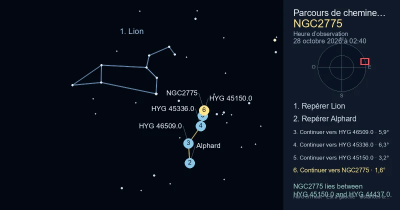 Comment trouver NGC2775 avec Lion