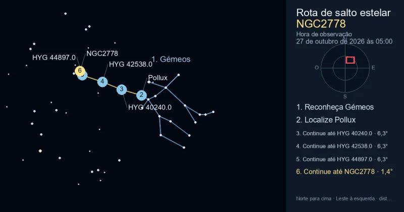 Como encontrar NGC2778 usando Gémeos