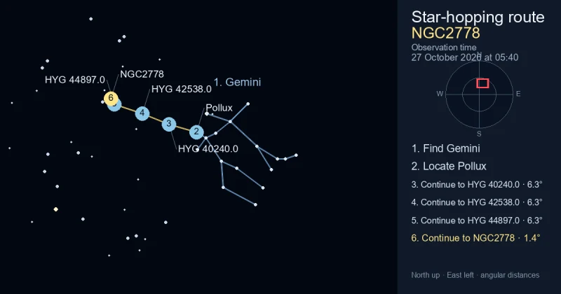 How to find NGC2778 using Gemini