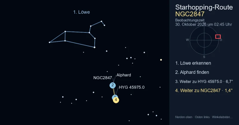 So findest du NGC2847 mithilfe von Löwe
