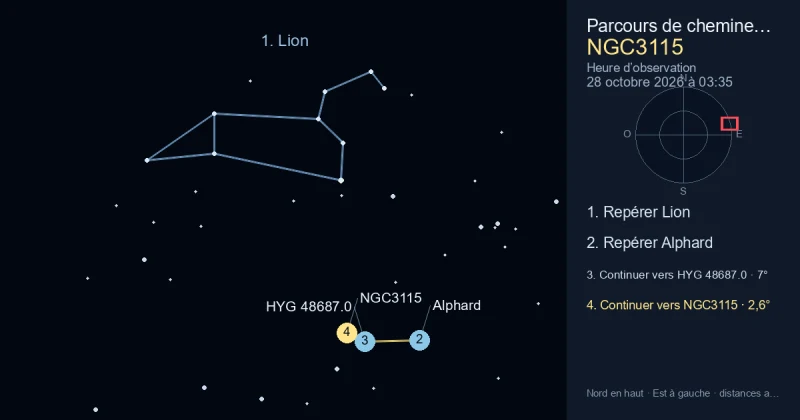 Comment trouver NGC3115 avec Lion