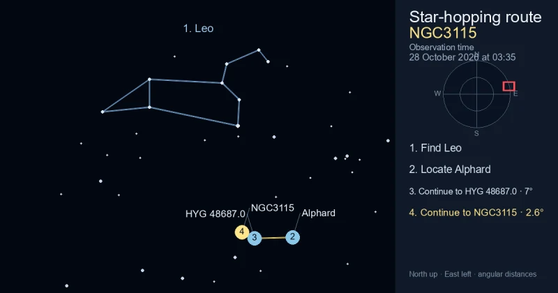How to find NGC3115 using Leo