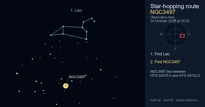 How to find NGC3497 using Leo