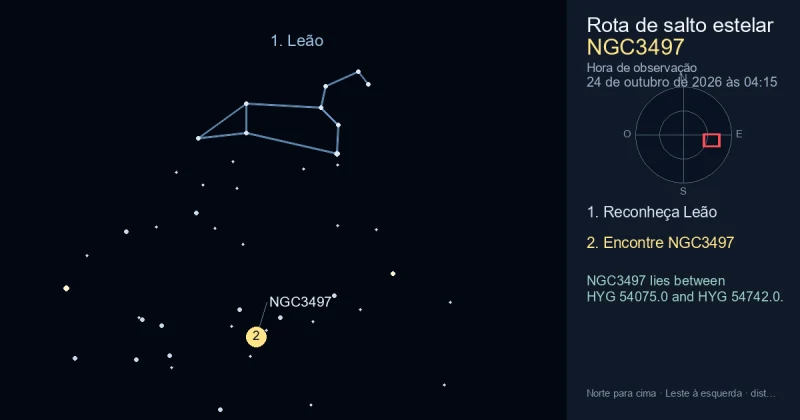 Como encontrar NGC3497 usando Leão
