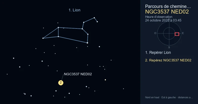 Comment trouver NGC3537 NED02 avec Lion