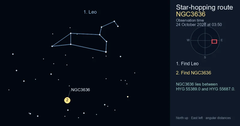 How to find NGC3636 using Leo