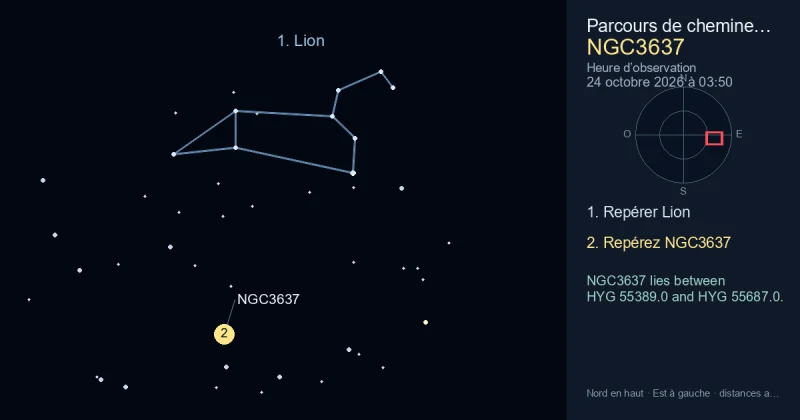 Comment trouver NGC3637 avec Lion