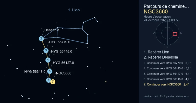 Comment trouver NGC3660 avec Lion