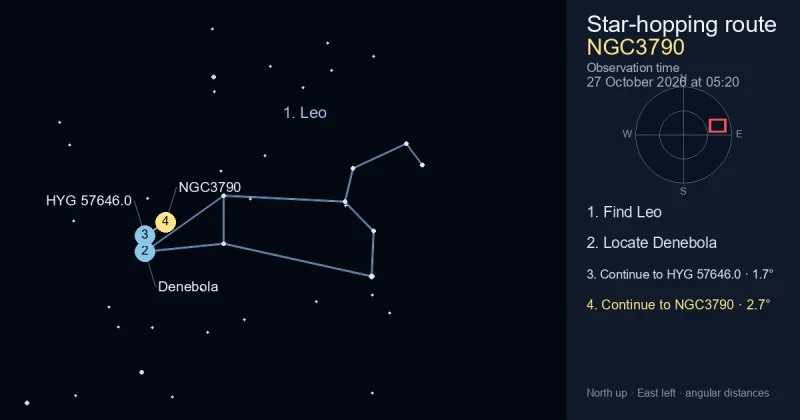 Inverted V Pattern Chart How to find NGC3790 using Leo — Sky Tonight