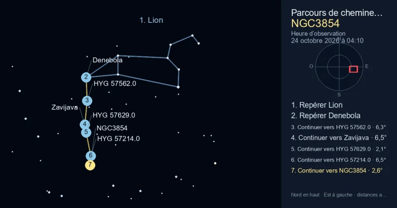 Comment trouver NGC3854 avec Lion