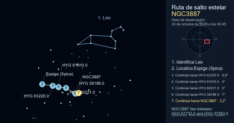 Cómo encontrar NGC3887 usando Leo