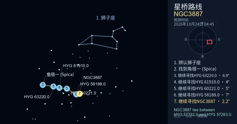 借助狮子座寻找NGC3887