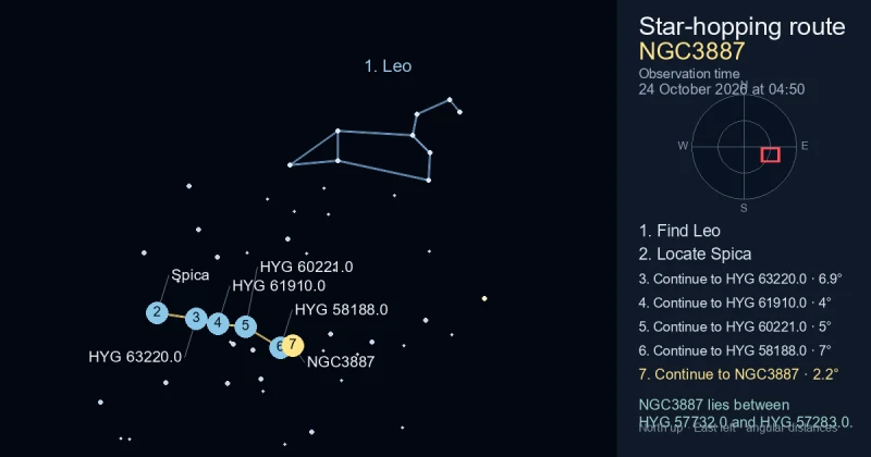 How to find NGC3887 using Leo