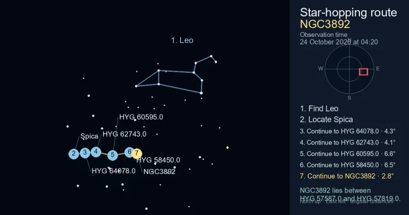 How to find NGC3892 using Leo