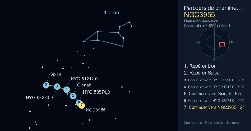 Comment trouver NGC3955 avec Lion