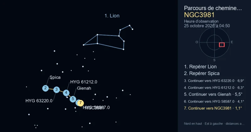 Comment trouver NGC3981 avec Lion