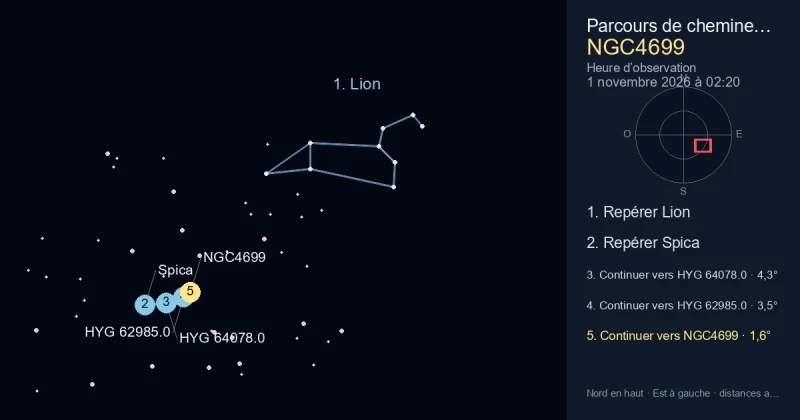 Comment trouver NGC4699 avec Lion