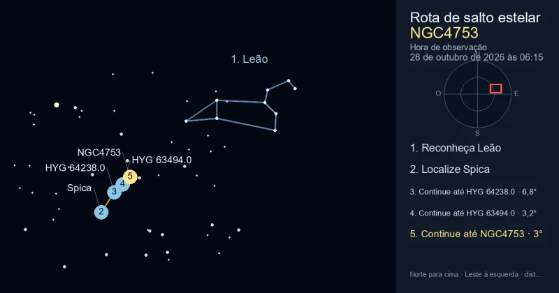 Como encontrar NGC4753 usando Leão