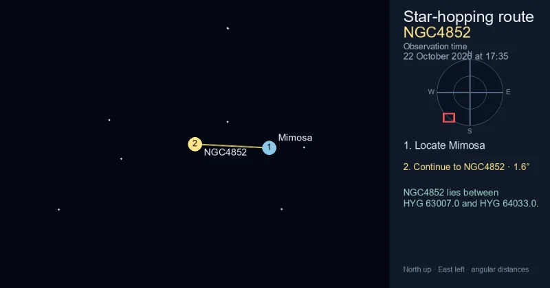 How to find NGC4852 from Mimosa