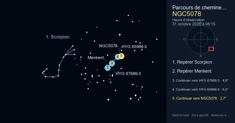 Comment trouver NGC5078 avec Scorpion