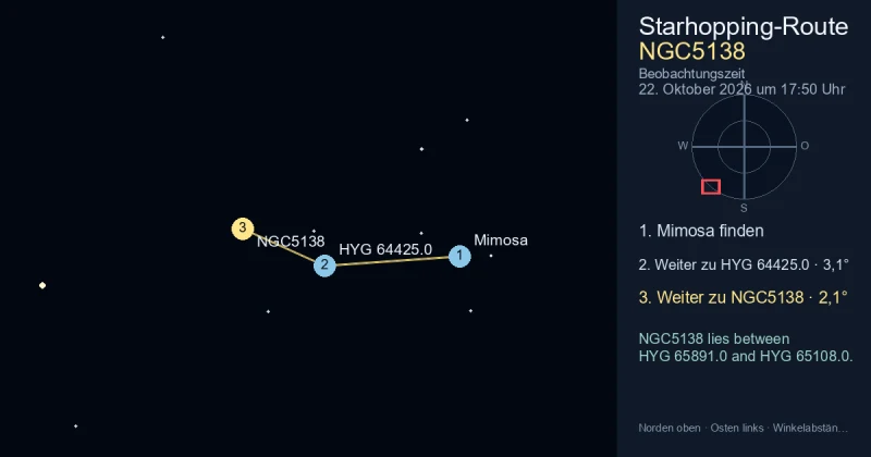 NGC5138 von Mimosa aus finden
