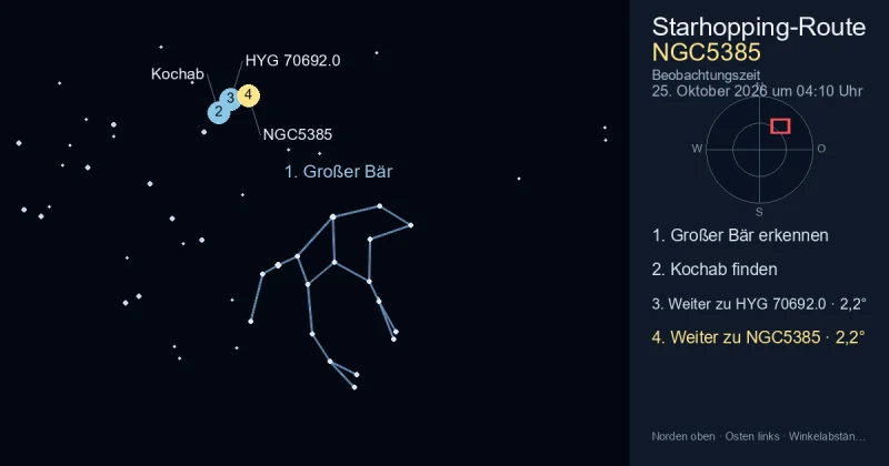So findest du NGC5385 mithilfe von Großer Bär