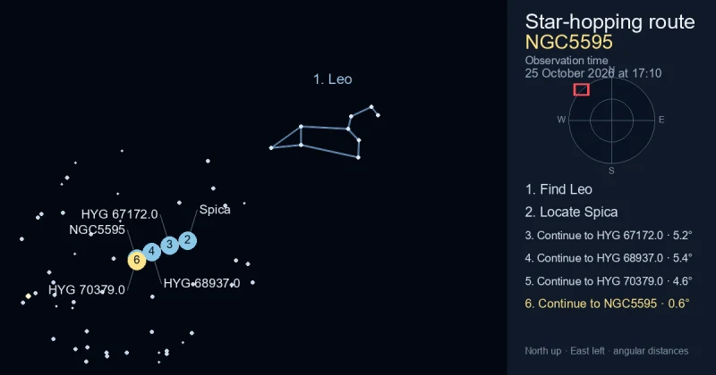 How to find NGC5595 using Leo