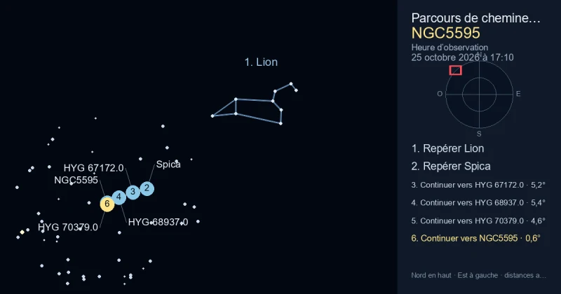 Comment trouver NGC5595 avec Lion