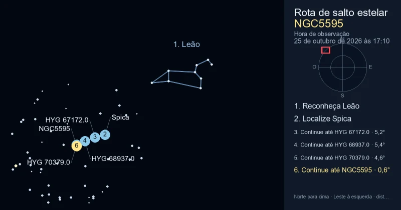 Como encontrar NGC5595 usando Leão