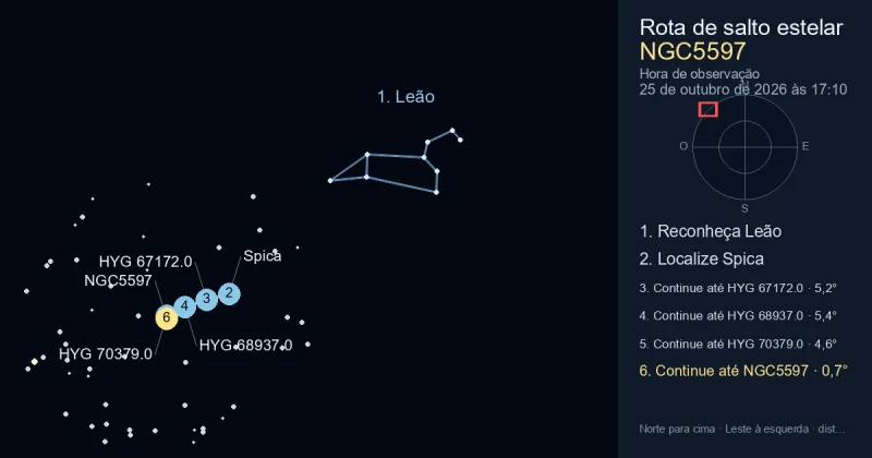 Como encontrar NGC5597 usando Leão