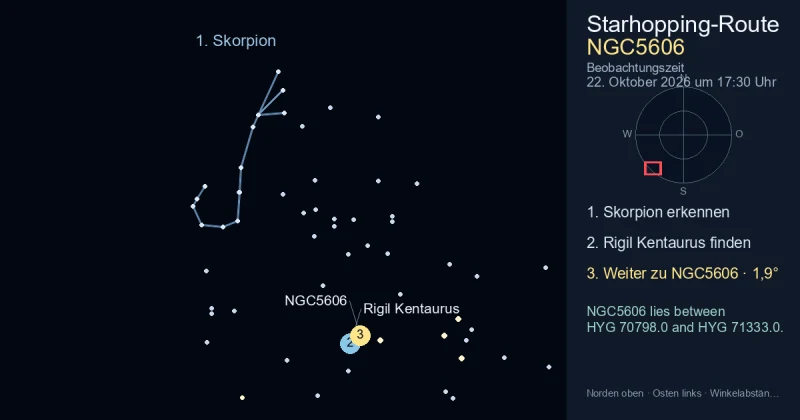 So findest du NGC5606 mithilfe von Skorpion