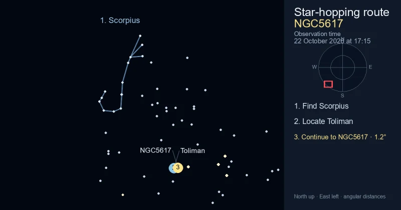 How to find NGC5617 using Scorpius